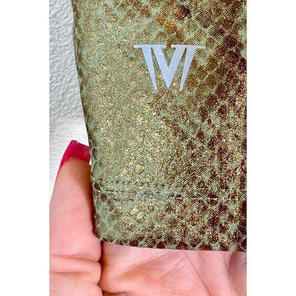 NWOT IVL Collective Oil Green & Gold Snakeskin Pattern Sports bra Crop Top 4 - Picture 5 of 10